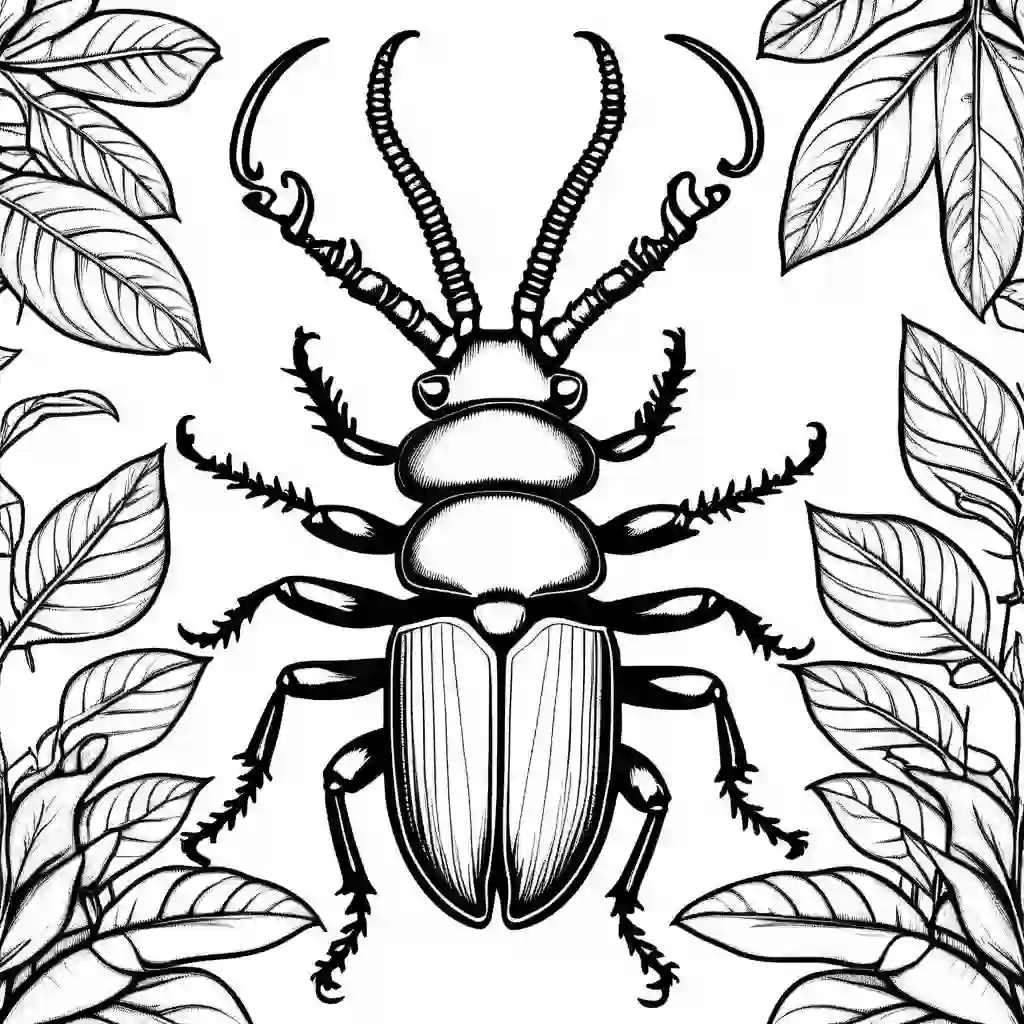 Stag beetles coloring pages
